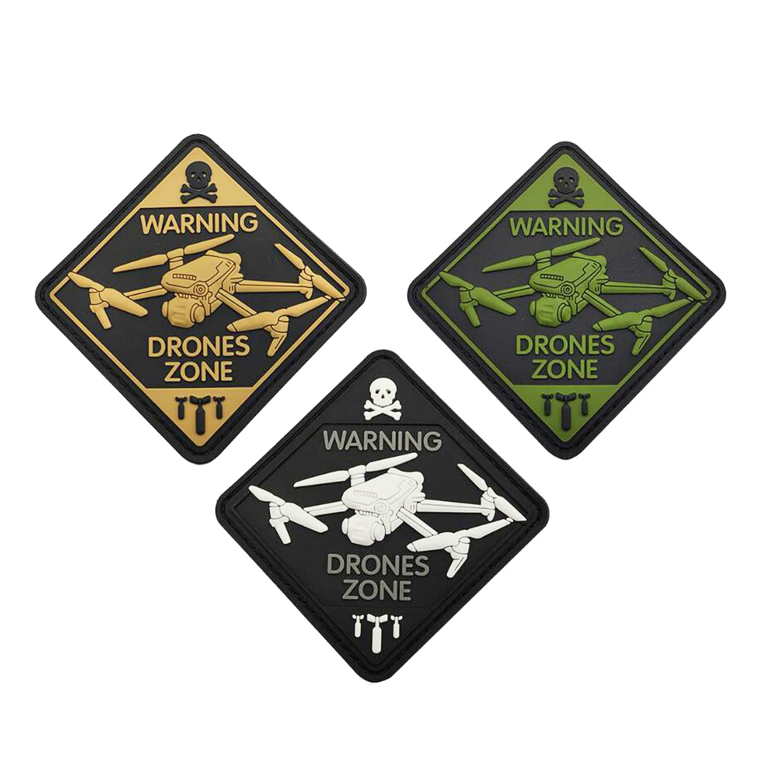 Zona de drones de advertencia, capítulo táctico, zona de drones, pegatina de brazo mágico de Pvc - imagen 5