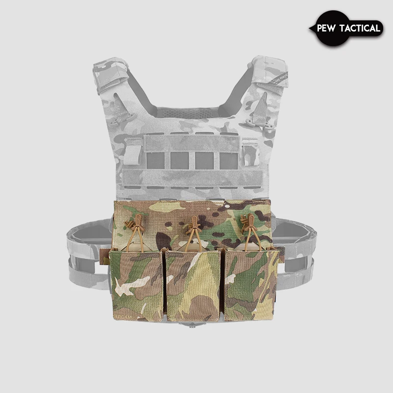 PEW Tacticl Triple bolsa para revistas Airsoft caza chaleco portador de placa Panel frontal SPC JPC AVS 556/545/762 FP13