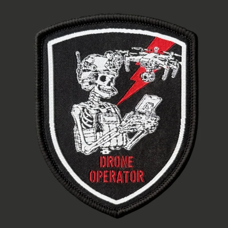 Parche táctico de velcro calavera operador drones para mochila - imagen 2