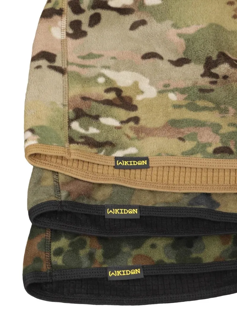 Gorro de lana con cuello cálido de doble cara, cubierta de gamuza a cuadros de camuflaje para protección del cuello, táctico al aire libre - imagen 3