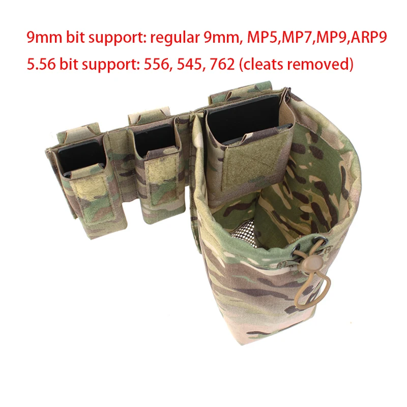 Reciclaje de extracción rápida, doble bolsa individual de 9mm, 5,56, cinturilla táctica para caza, accesorios compatibles con individual 545/762