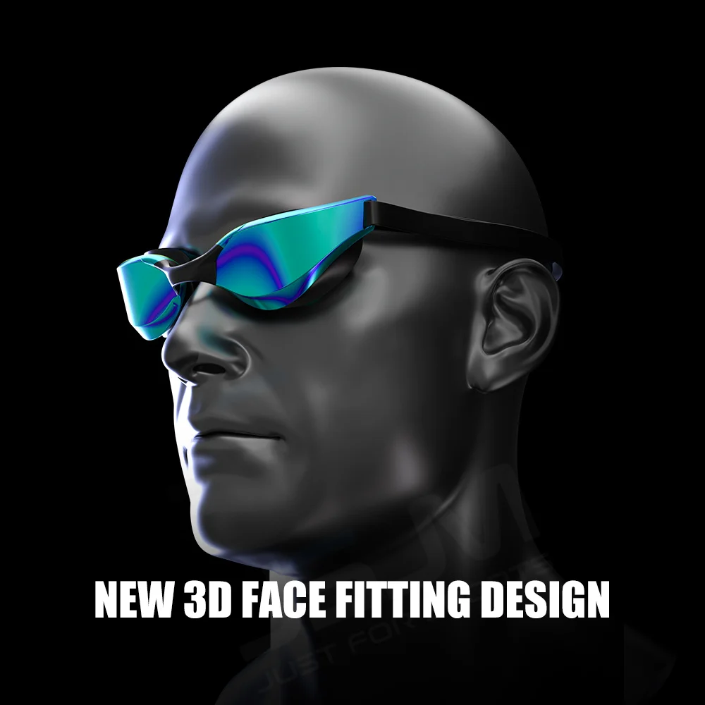 JSJM-gafas de natación antiniebla profesionales para adultos, gafas de natación de silicona ajustables impermeables con lente gran angular HD para hombres y mujeres - imagen 2