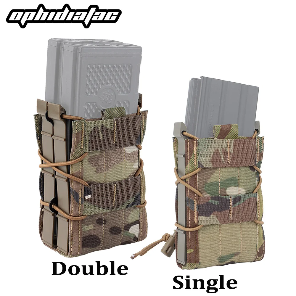 OPHIDIANTAC Tiger Bolsa magnética con función de extracción rápida individual/doble de tamaño completo Paquete de accesorios de 5,56/7,62 molle - imagen 2