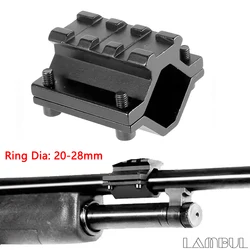 Adaptador de montaje de abrazadera de alcance ajustable Universal, Base de montaje de barril con riel de 20MM para linterna láser, accesorios de caza, 20-28mm