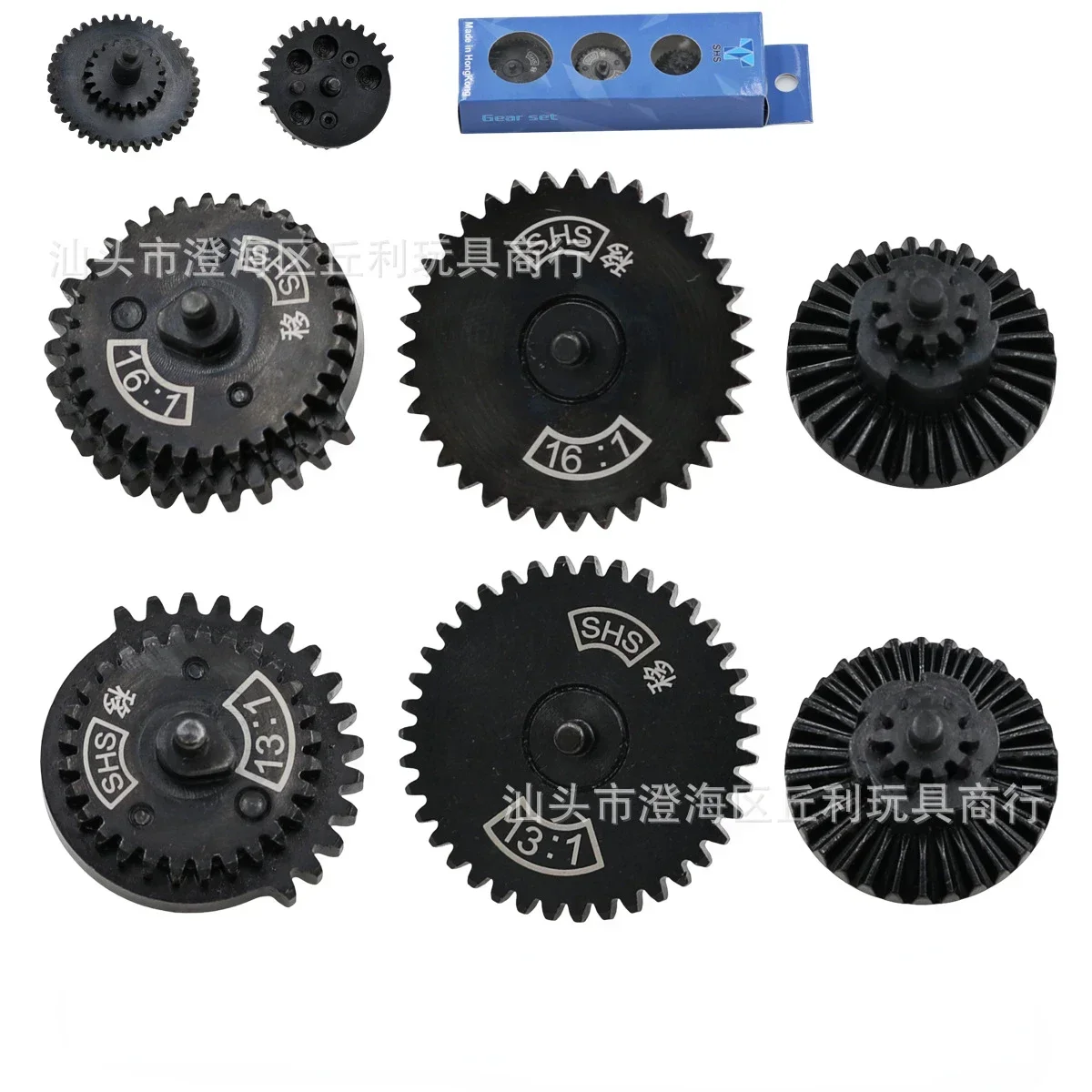 SHS juego de engranajes de torsión y alta velocidad de acero CNC, caja de cambios para Ver.2/3, AEG, Airsoft, SR25, R85, 7 #12:1, 13:1, 16:1, 18:1, 32:1, 100:200, 100:300 - imagen 5