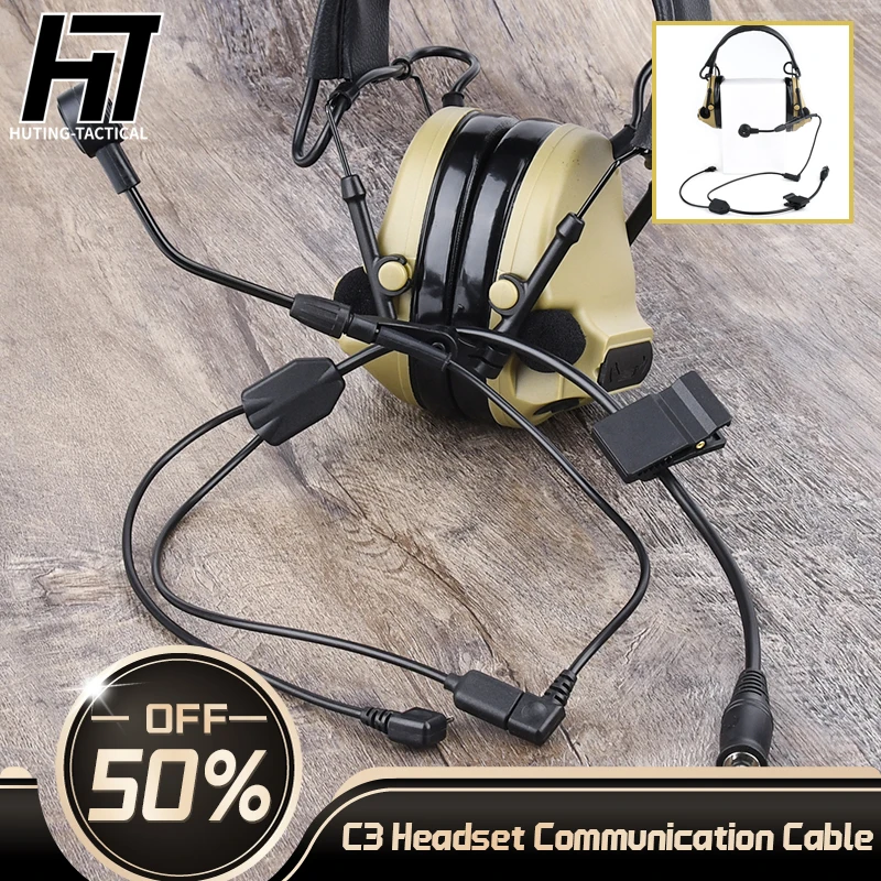 Táctico WC001 U94 PPT push to talk Cable de auriculares de comunicación para auriculares C3 versión inalámbrica interfaz 7,0 accesorios airsoft