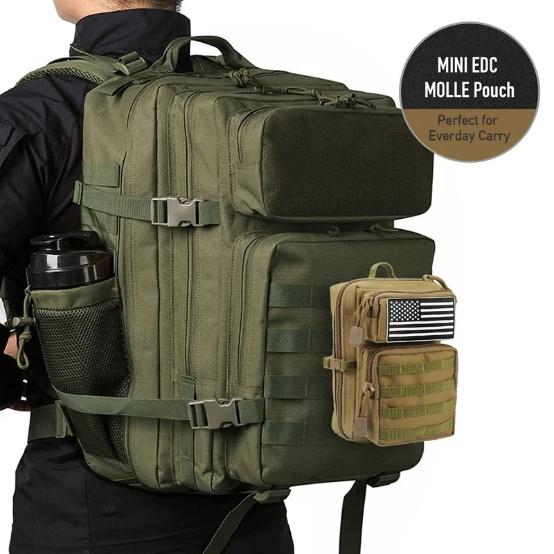 Bolsa táctica Molle EDC, bolsa de herramientas compacta, Mini riñonera, mochila cruzada, diseño de bolsa para teléfono con correa para el hombro - imagen 5