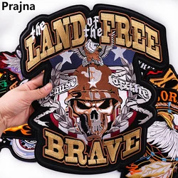 LAND FREE BRAVE parche táctico bordado grande para coser o planchar