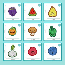 Parches bordados frutas verduras sandía arándanos para ropa y fiestas