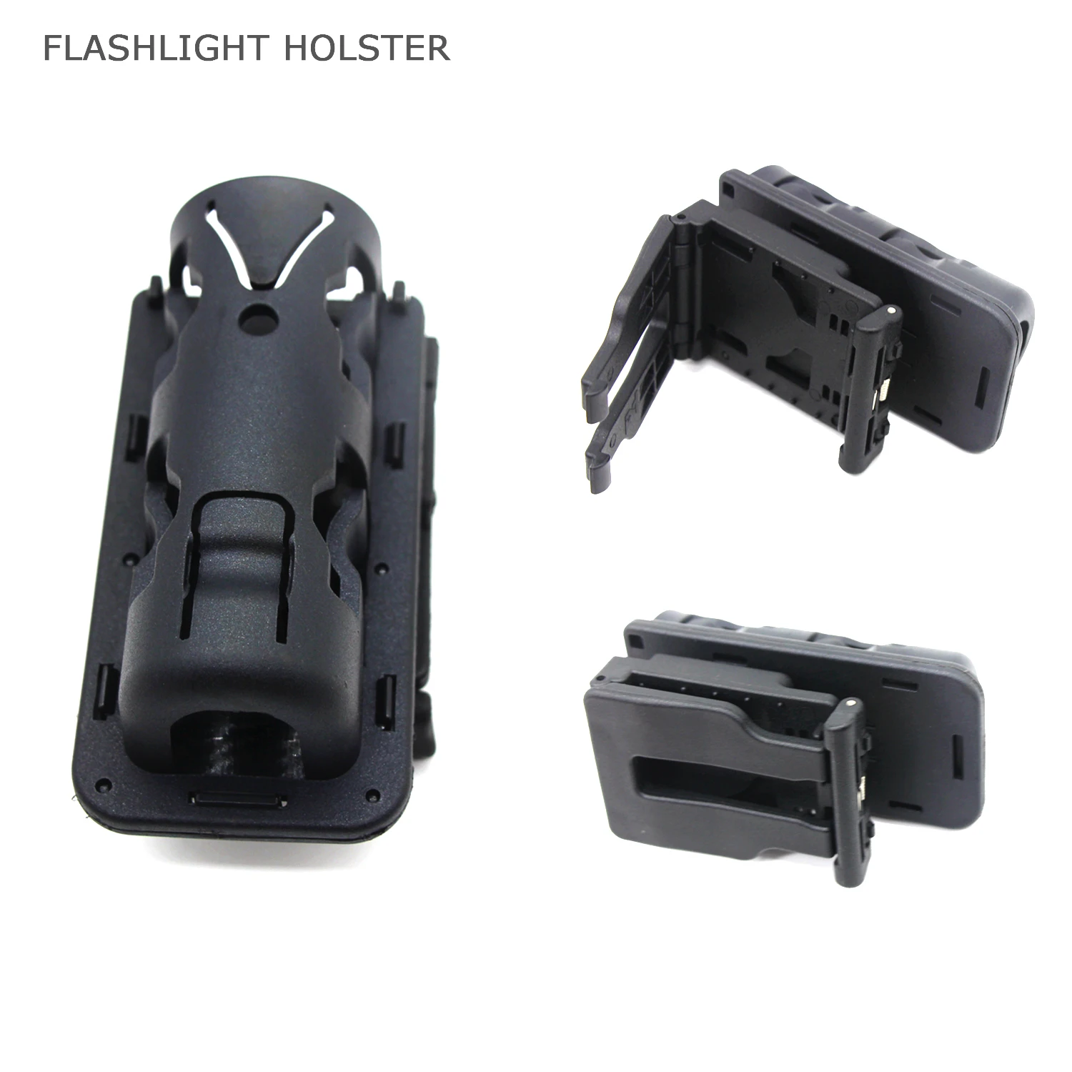 Funda para bastón MOLLE, soporte para bastón con rotación de 360 grados, soporte para linterna, bolsa para pulverizador de pimiento para cinturón de servicio, caza, autodefensa - imagen 2