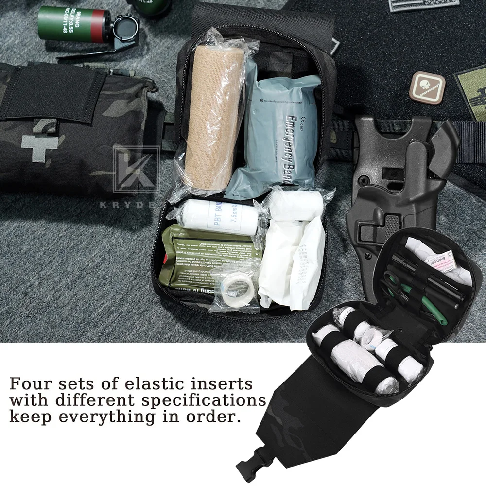 KRYDEX-Kit de primeros auxilios táctico, bolsa médica Molle para exteriores, EMT Rip Away IFAK, Kit de trauma, bolsa de supervivencia, equipo de viaje y senderismo - imagen 5
