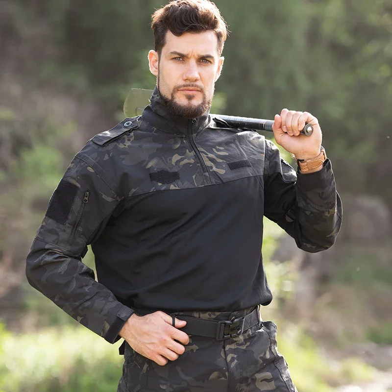 Camisa táctica de combate Multicam para hombre, camisas Softair del ejército, manga larga, resistente al desgaste, ropa militar CP, ropa de senderismo Airsoft - imagen 3