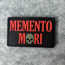 MEMENTO M0RI Parche calavera táctico PVC velcro para mochila
