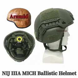 Casco a prueba de balas protección de seguridad ISO aramida Kevlar MICH NIJ IIIA.44 cascos tácticos equipo militar casco balístico