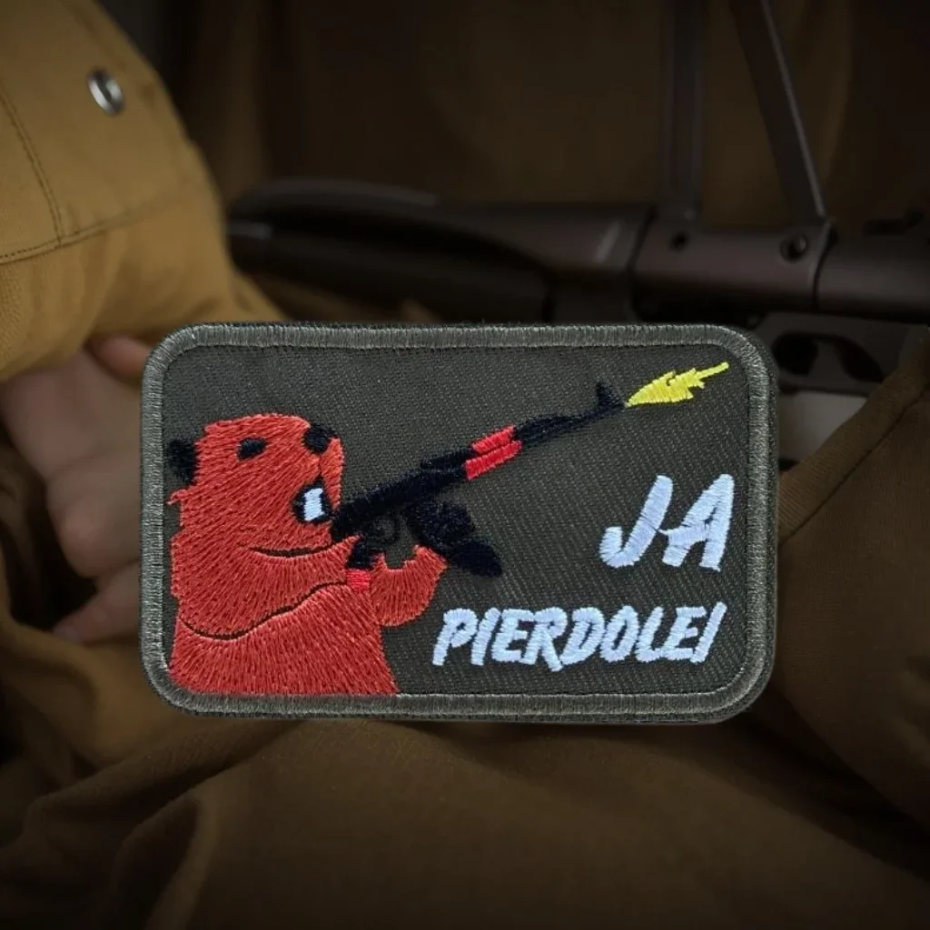 Parche táctico de castor, insignia de moral con gancho y bucle bordado, brazalete militar, pegatinas para mochila - imagen 3