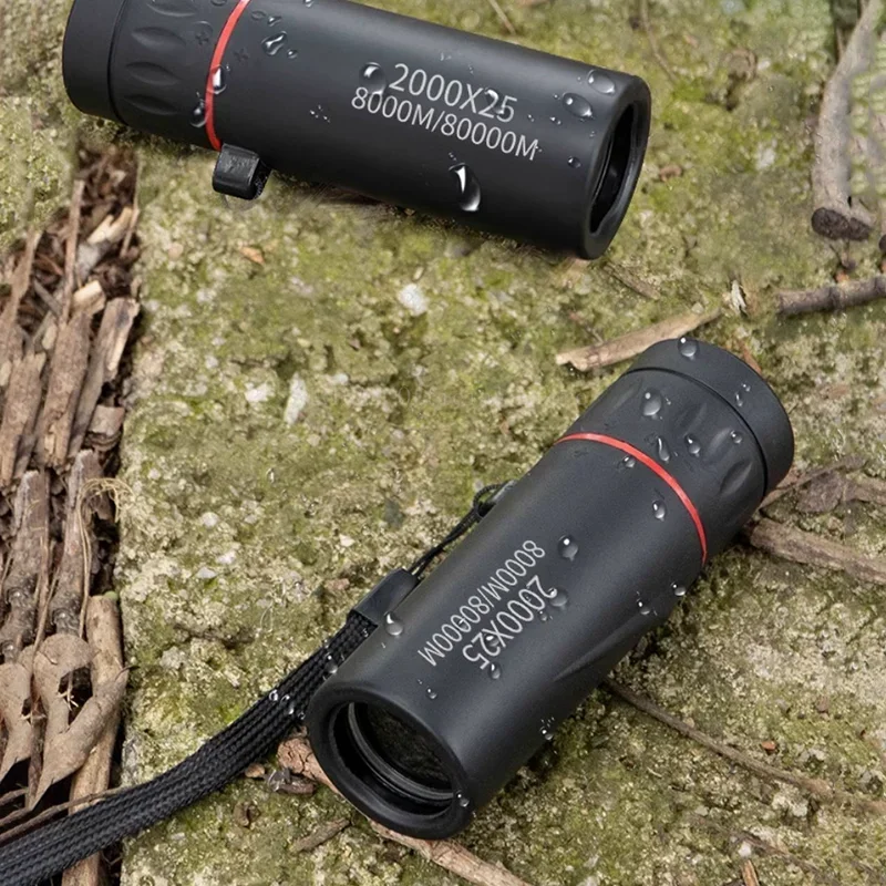 Telescopio Monocular para exteriores, Mini telescopio portátil de 2000x25 HD para teléfono móvil, con soporte, para acampar, cazar, avistamiento de aves - imagen 2
