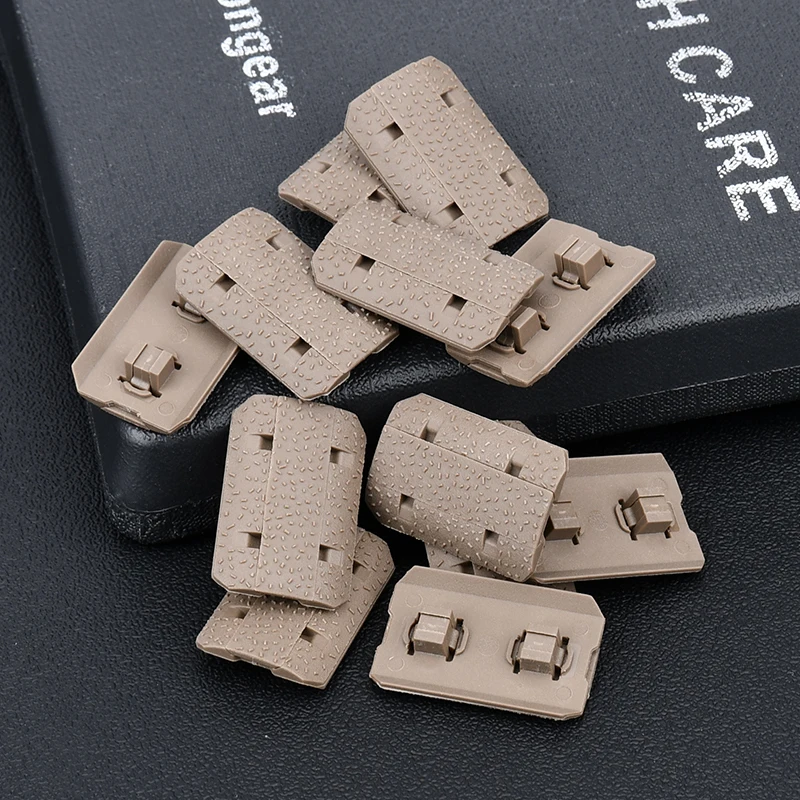 MLOK cubierta de riel 12 unids/set almohadilla de riel de plástico antideslizante de nailon Kit de fijación de protección de manos accesorio de pistola de juguete - imagen 3