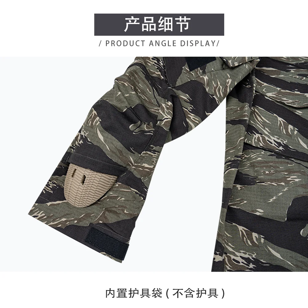 Camisa táctica manga larga camuflaje nocturno desértico rayas tigre - imagen 2