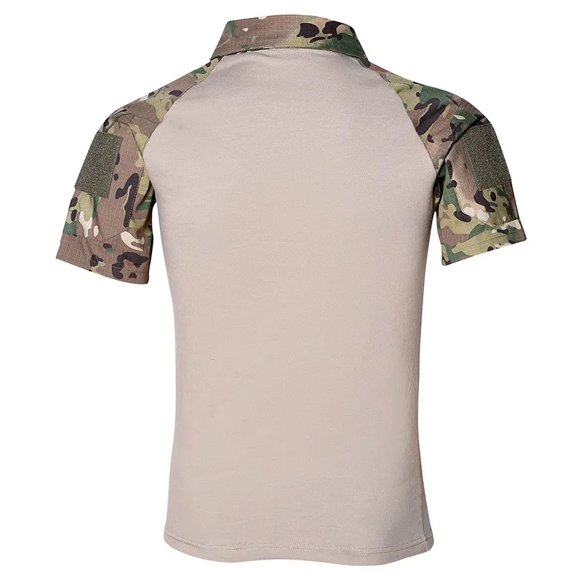 Traje de rana para hombre, Polo de manga corta transpirable de verano, Top deportivo de secado rápido de camuflaje, camisa de entrenamiento táctico militar - imagen 3