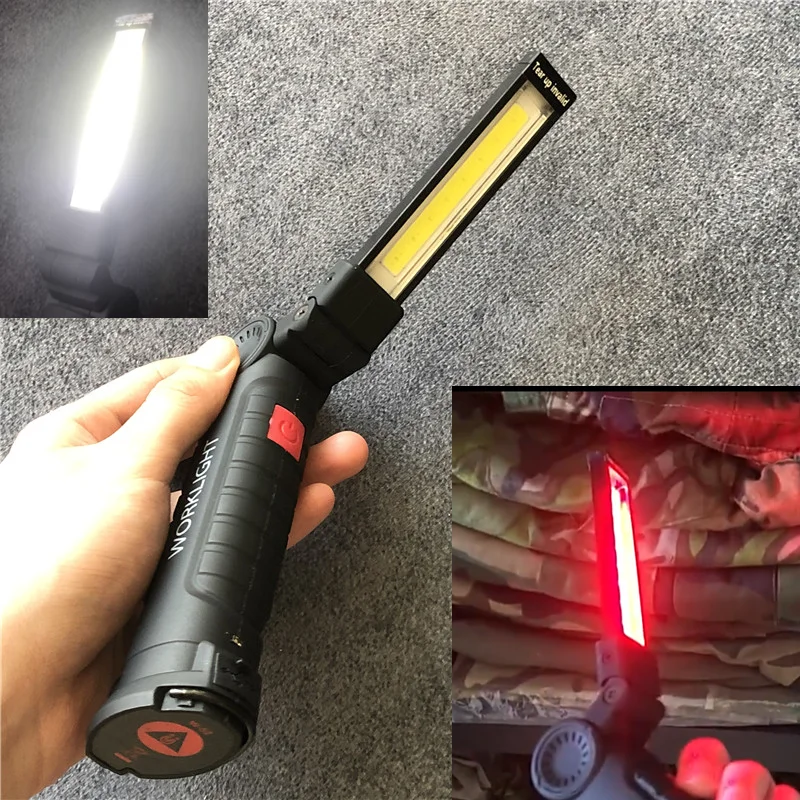 Linterna plegable en forma de L con carga USB, luz LED de emergencia, luz roja, luz blanca, luz de señal de rescate de emergencia para exteriores - imagen 2