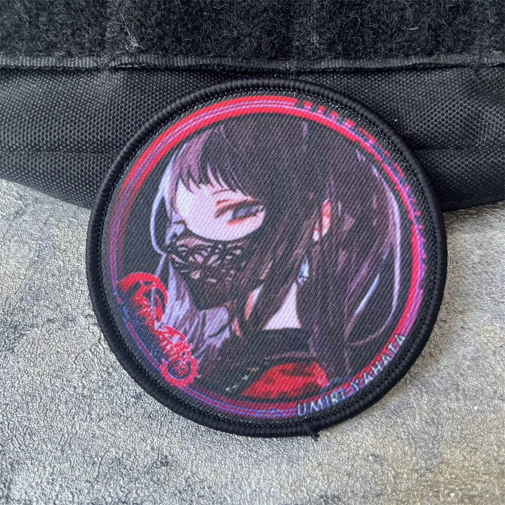 Parche de banda de Anime para chica, insignia de moral táctica, emblema del ejército militar, pegatina para mochila, parches de gancho y bucle impresos para ropa