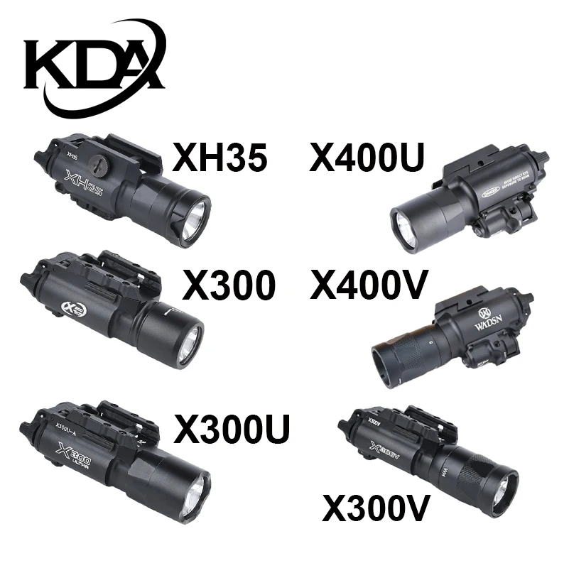 Linterna táctica SureFir X300 X300U Ultra X300V XH35 para pistola con luz parpadeante, compatible con riel de 20mm - Airsoft, armas, caza
