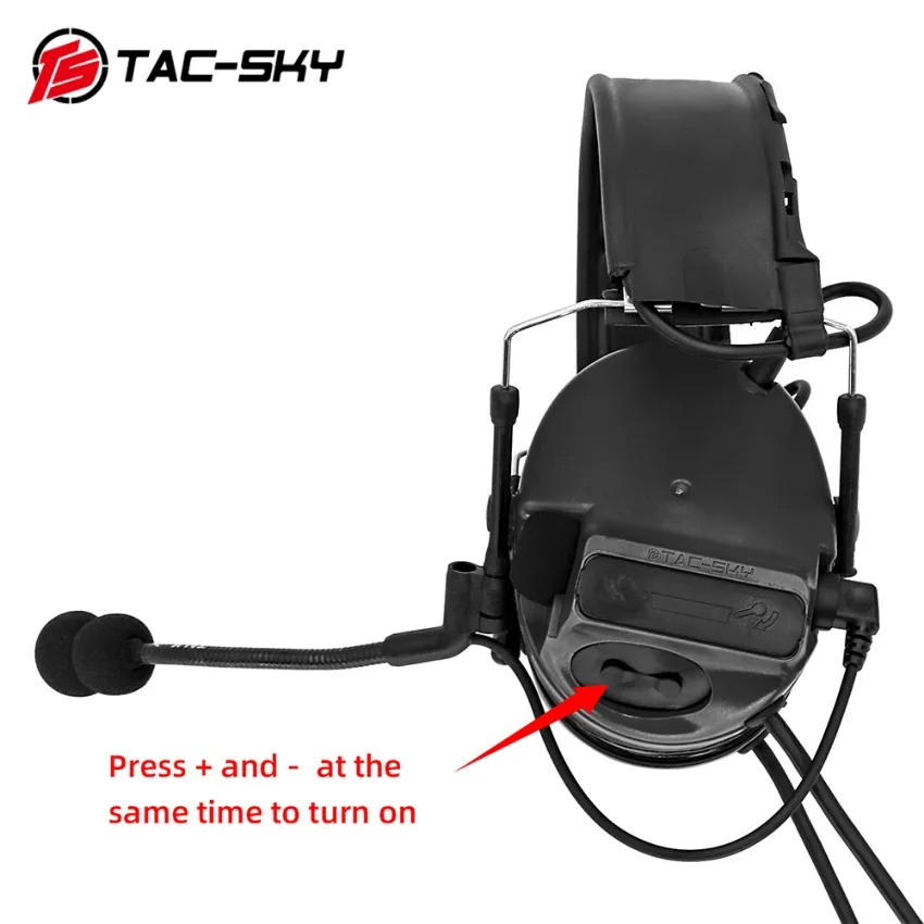 TAC-SKY militar TSC3 auriculares tácticos de comunicación Dual nueva diadema desmontable auriculares de caza y PTT U94 - imagen 4