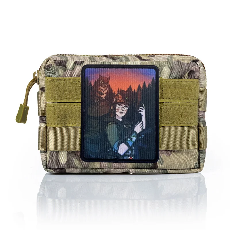 Parche táctico de búho sospechoso, insignia de moral de Chica de Anime, gancho y bucle impreso, mochila militar, ropa, pegatina decorativa, brazalete - imagen 5