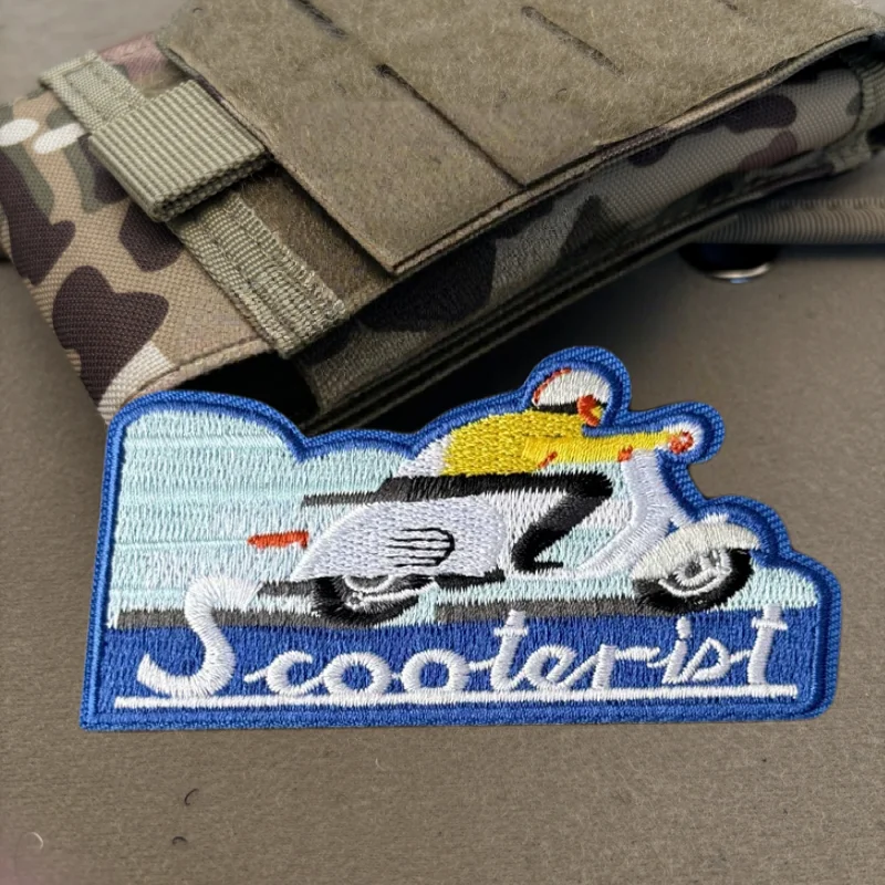 Parche Bordado con Diseño de Chevron para Motociclistas, Insignia Táctica con Velcro, Adhesivos Decorativos para Mochilas, Parches para Ropa - imagen 5