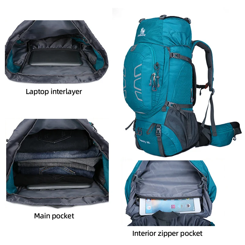 Mochila de Montañismo de 60L, bolsa de equipaje deportiva para acampar, senderismo al aire libre, escalada, bolsos de hombro, mochila grande de viaje para bicicleta de senderismo - imagen 3