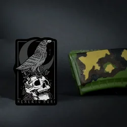 Memento Mori Parches tacticos - Insignia cuervo y calavera con bucle