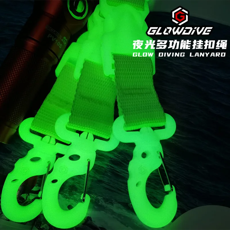 Gancho multifuncional para aletas de buceo que brillan en la oscuridad, linternas, cámaras, conchas impermeables, cuerdas luminosas antipérdida - imagen 2