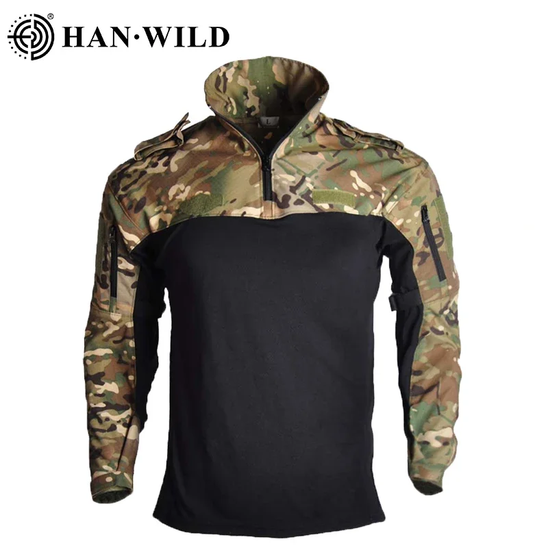 Camisa táctica de combate Multicam para hombre, camisas Softair del ejército, manga larga, resistente al desgaste, ropa militar CP, ropa de senderismo Airsoft