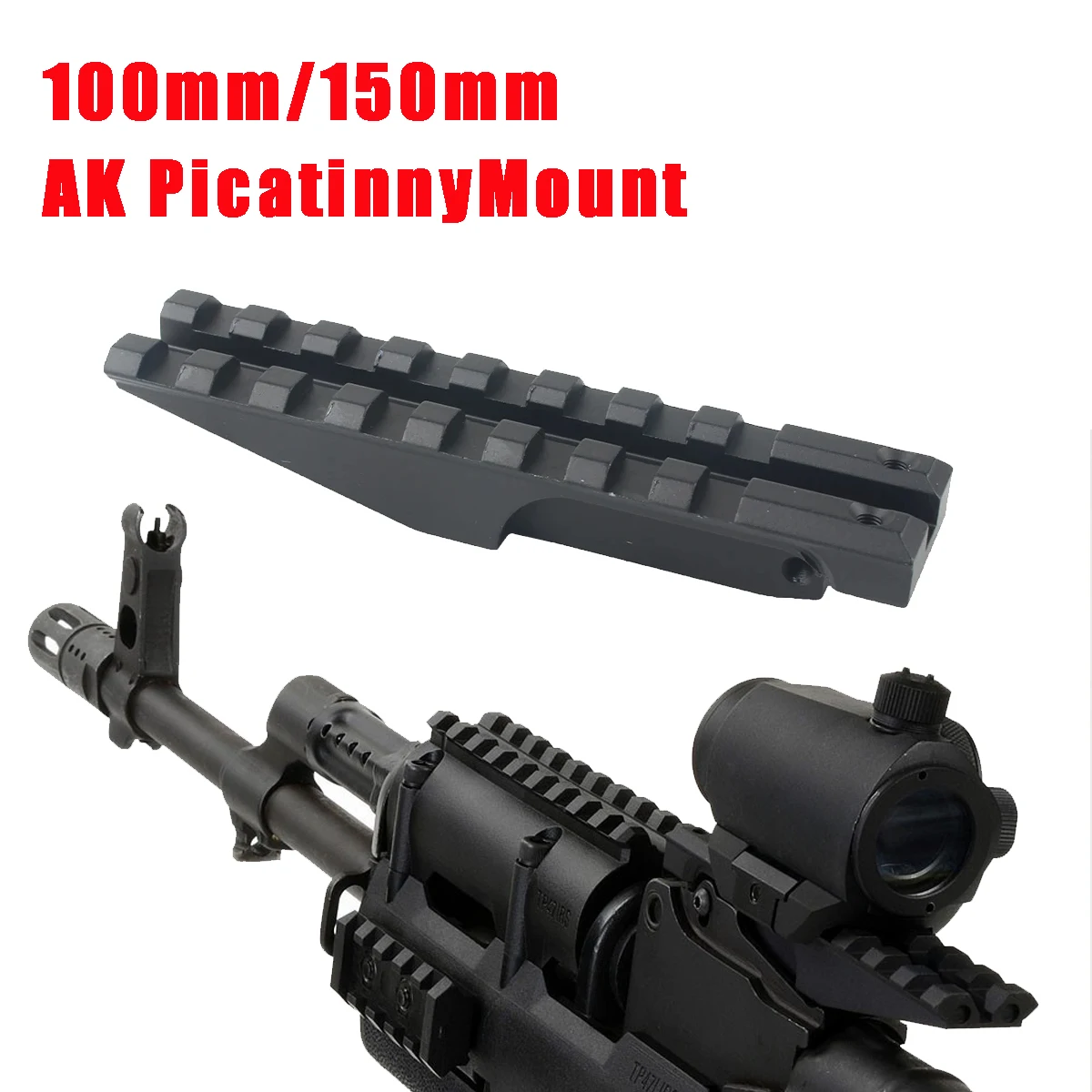 Riel de mira trasera táctica AK, soporte de alcance de caza Picatinny estándar 1913 para óptica de punto rojo de perfil bajo AK47 AK74