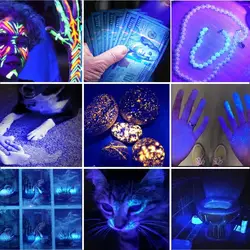 Linterna LED UV blanca amarilla recargable USB para joyería minerales