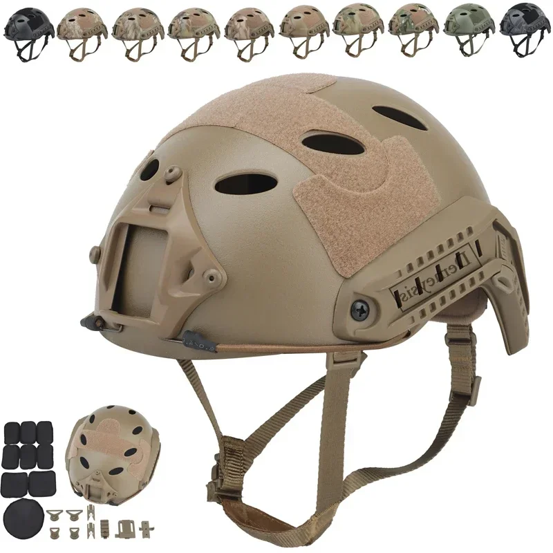 Casco táctico rápido tipo PJ, Protector de cabeza ligero para deportes al aire libre, Paintball CS War Game - imagen 2