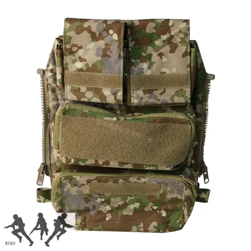 Chaleco militar de caza CPC / AVS/JPC, bolsa de Panel trasero de tres capas, bolsa táctica Pacck, Panel con cremallera, Camuflaje 3,0 DeBan - imagen 3