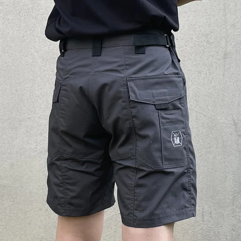 Pantalones cortos tácticos de caza para hombre al aire libre, pantalón corto informal con múltiples bolsillos, resistente a los arañazos, pantalón de cinco puntos pero hasta la rodilla - imagen 3