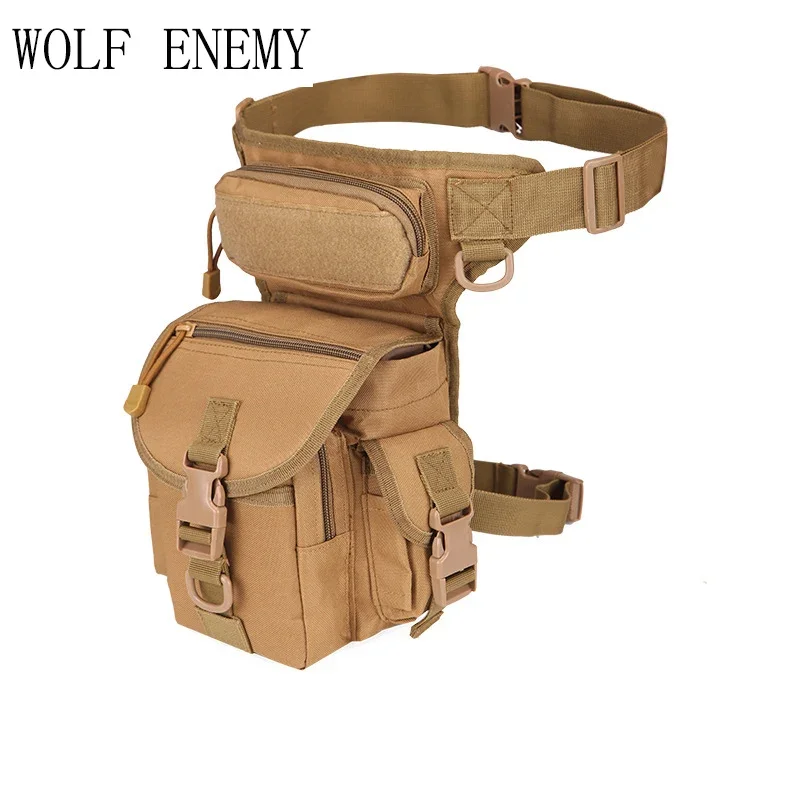 Bolsa táctica colgante, bolsas para piernas de caza, camuflaje, caza, ciclismo, Camping, cintura colgante, paquete Molle, bolsa de nailon para muslo - imagen 3
