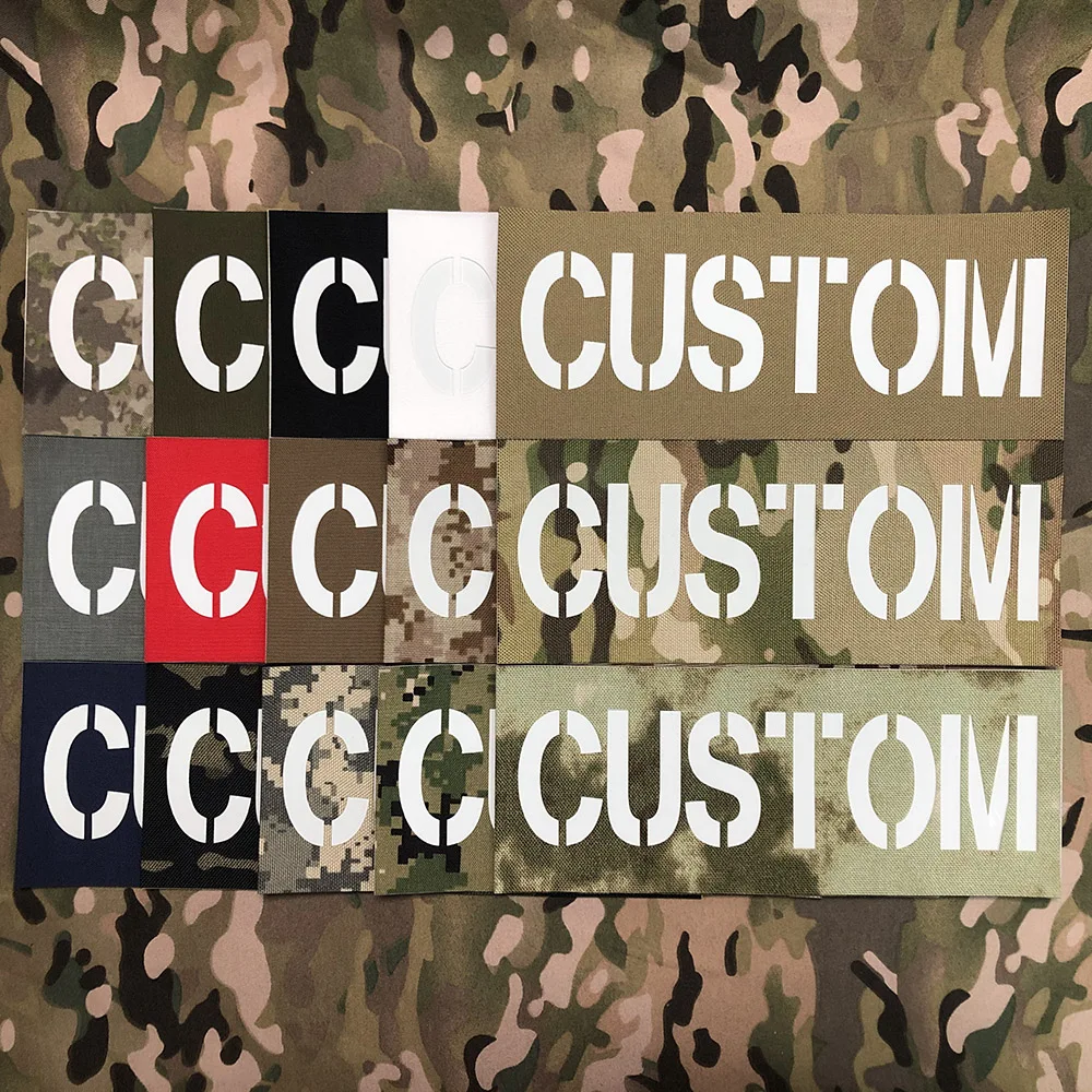 Parche grande trasero luminoso de 25cm, cintas de nombre personalizadas, láser, letras blancas, tácticas de moral, Airsoft militar - imagen 2