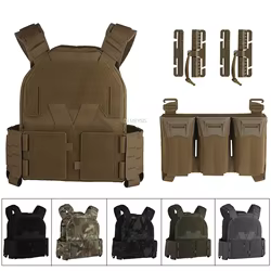Portaplacas táctico, chalecos de liberación rápida con bolsas Triple Mag 5,56, equipo MOLLE de caza Airsoft, chaleco de combate CS Paintball