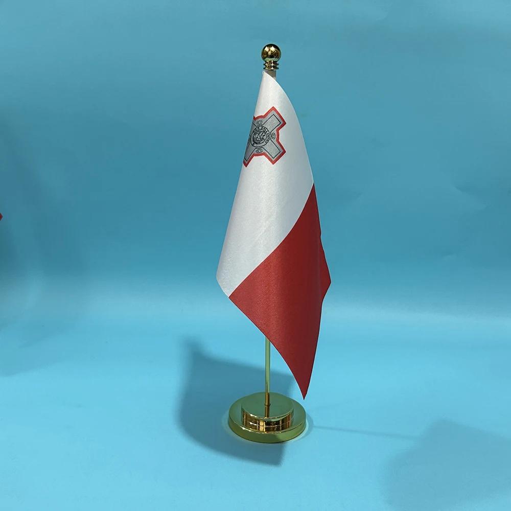 Bandera de escritorio de oficina SKY FLAG, bandera de Malta, 14x21cm, poliéster, bandera nacional de Malta, bandera de país, adornos de escritorio, banderas - imagen 3