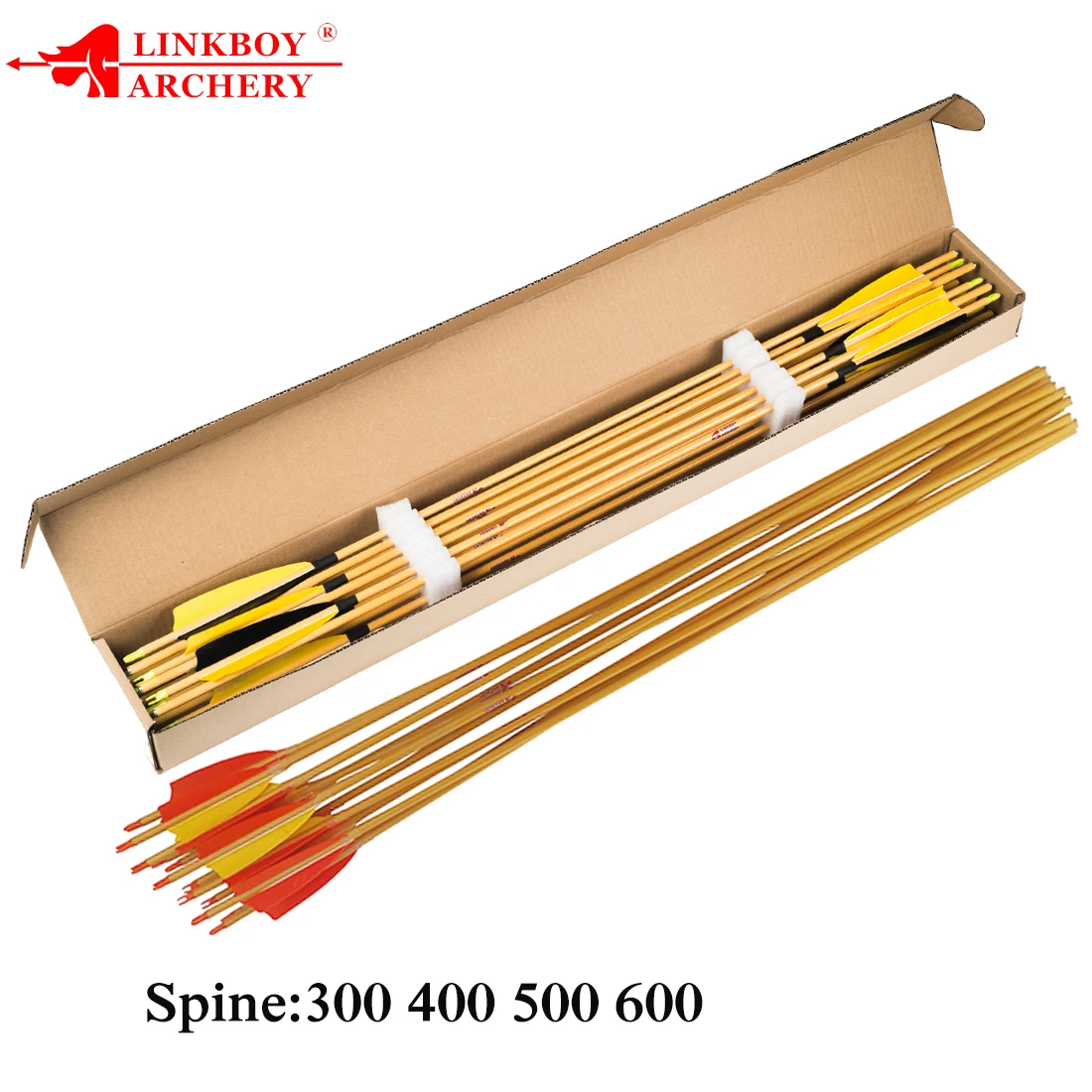 Flechas de carbono puro de piel de bambú, 12 piezas, 32 pulgadas, Sp500, arco tradicional compuesto, tiro de caza - imagen 4