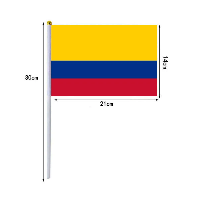 Bandera de mano Columbia ondeante 14x21 cm para exterior - imagen 2