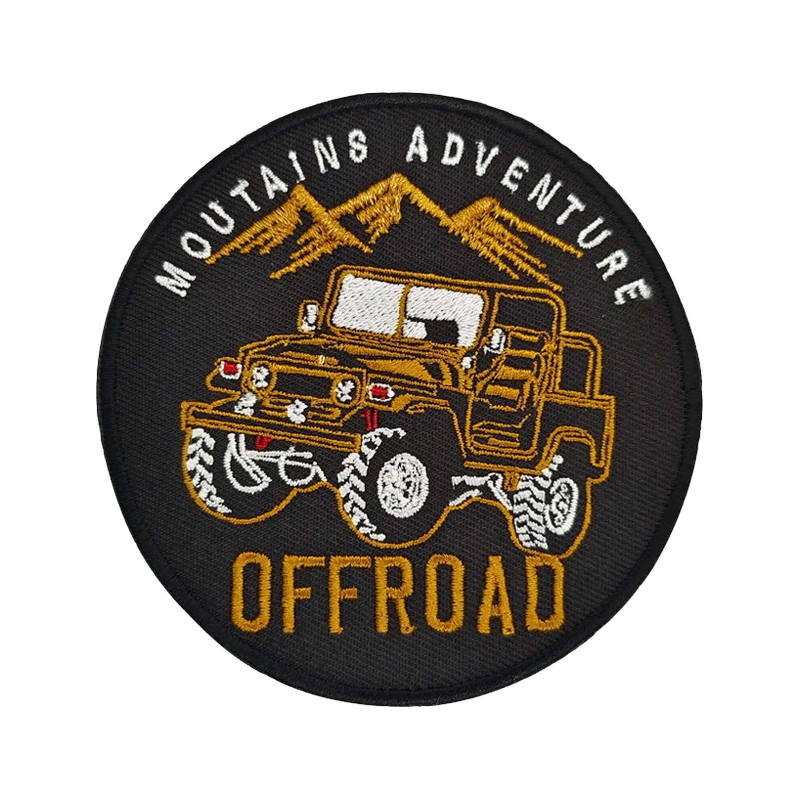 Mountains Adventure Offroad Velcros Parche Cierre de gancho y bucle Insignia bordada para mochila, chaqueta, gorra