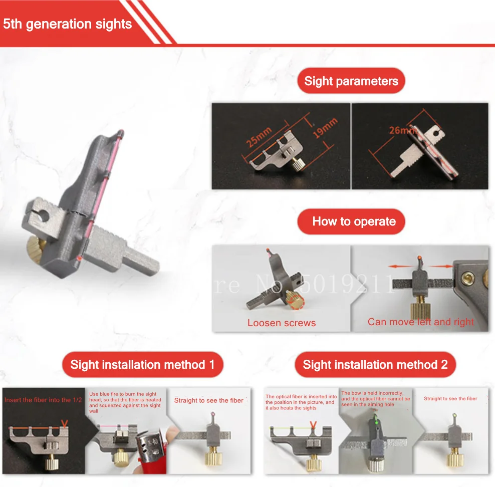 Accesorios para tirachinas, miras especiales para tirachinas, miras universales mecánicas de aleación de titanio completas - imagen 2