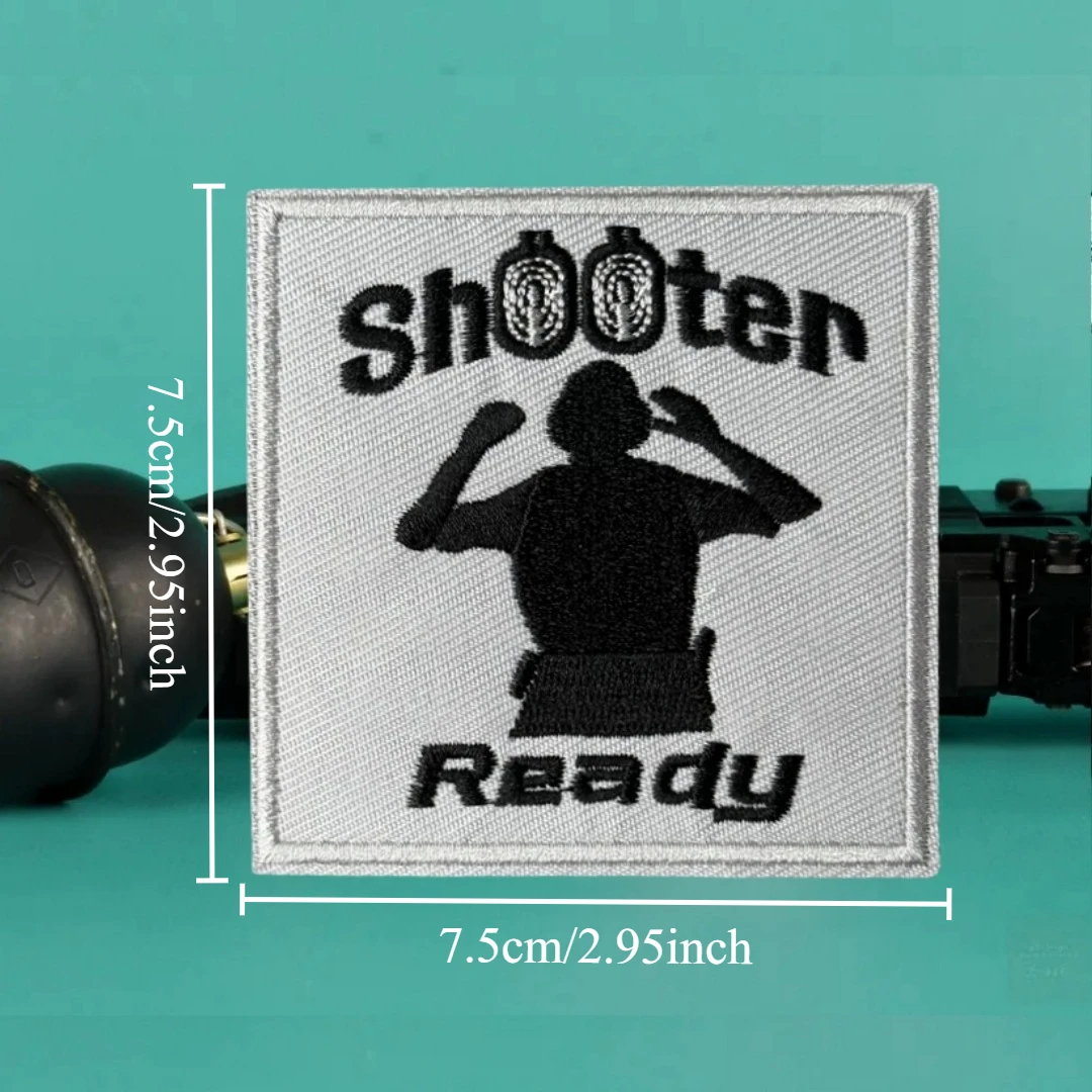 Parche listo para tirador, insignia de moral táctica, parches bordados con gancho para ropa, pegatina de equipo militar - imagen 2
