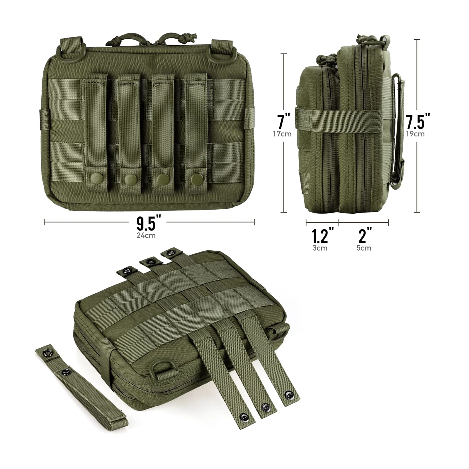 Bolsa táctica de administrador de diseño de doble capa, bolsas de utilidad Molle EDC EMT, bolsa de herramientas Modular de gran capacidad - imagen 4