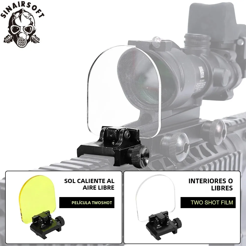 Soporte de alcance abatible táctico, cubierta protectora de lente transparente a prueba de balas, mira telescópica Airsoft, accesorios de mira de punto rojo para caza