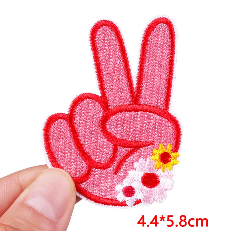 Parche de mariposa, amor, corazón, arcoíris, serie rosa, parche bordado, apliques para coser, parches para planchar para ropa, parche bonito de dibujos animados DIY - imagen 4